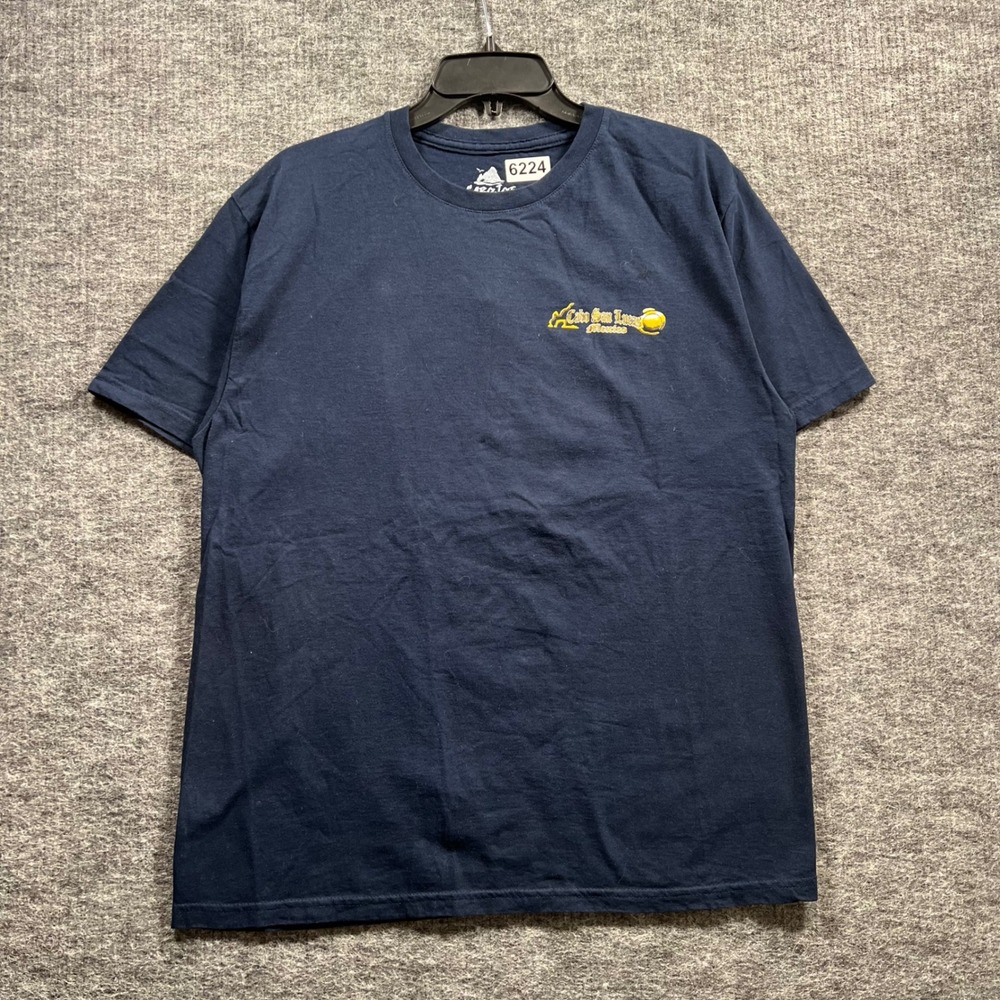 Cabo Joe Cabo San Lucas Mexico Graphic T-Shirt Mens Large Navy Blue